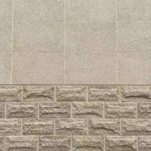 石家庄 黄金麻自然面蘑菇石配荔枝面干挂