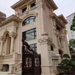 石家庄 黄金麻花岗岩别墅外墙干挂效果展示