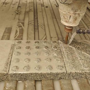 石家庄 芝麻白花岗岩石材盲人石、盲道石、盲点石