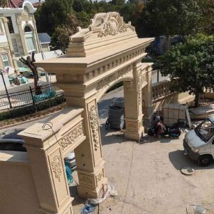 石家庄 黄金麻荔枝面花岗岩别墅门楼