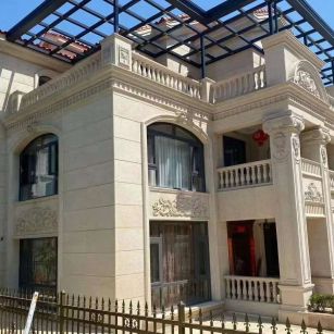 石家庄 黄金麻花岗岩荔枝面别墅外墙干挂