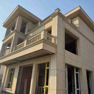 石家庄 黄金麻花岗岩石材荔枝面外墙干挂效果展示