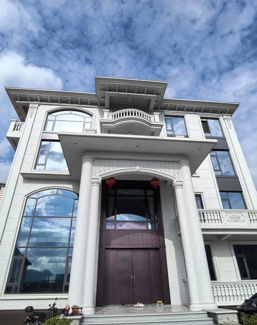 石家庄白麻别墅外墙干挂石材效果示例