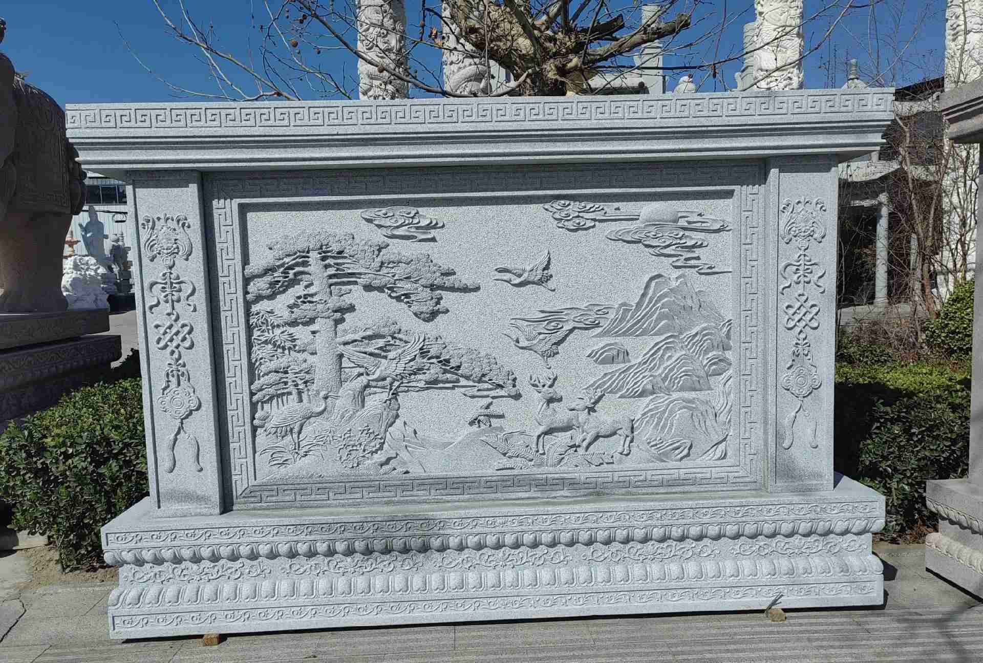 石家庄 芝麻白大型照壁，屏风，影壁