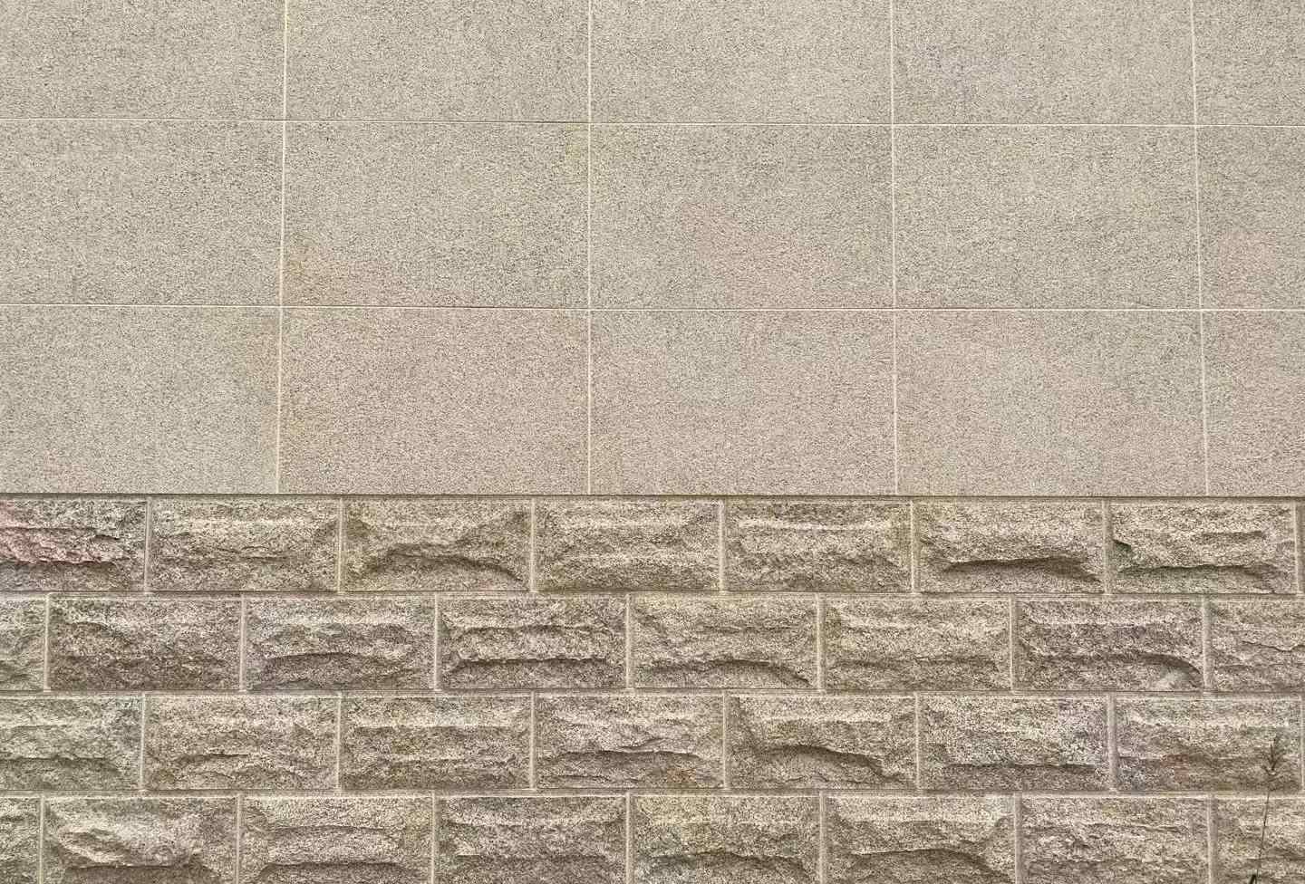 石家庄 黄金麻自然面蘑菇石配荔枝面干挂