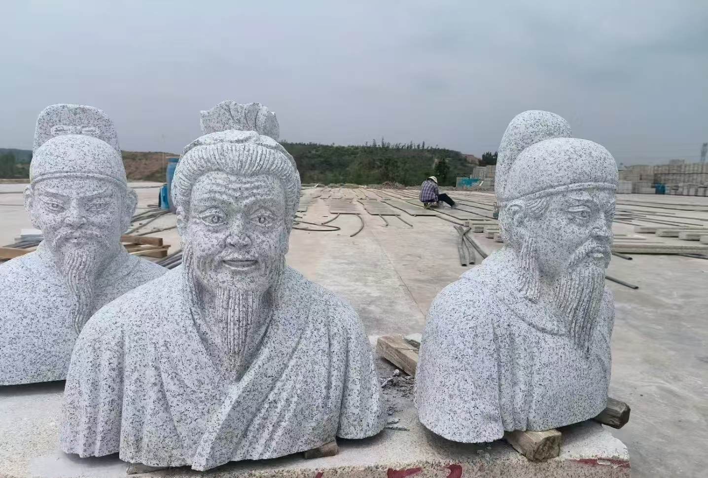 石家庄 白麻花岗岩石材人物立体雕刻