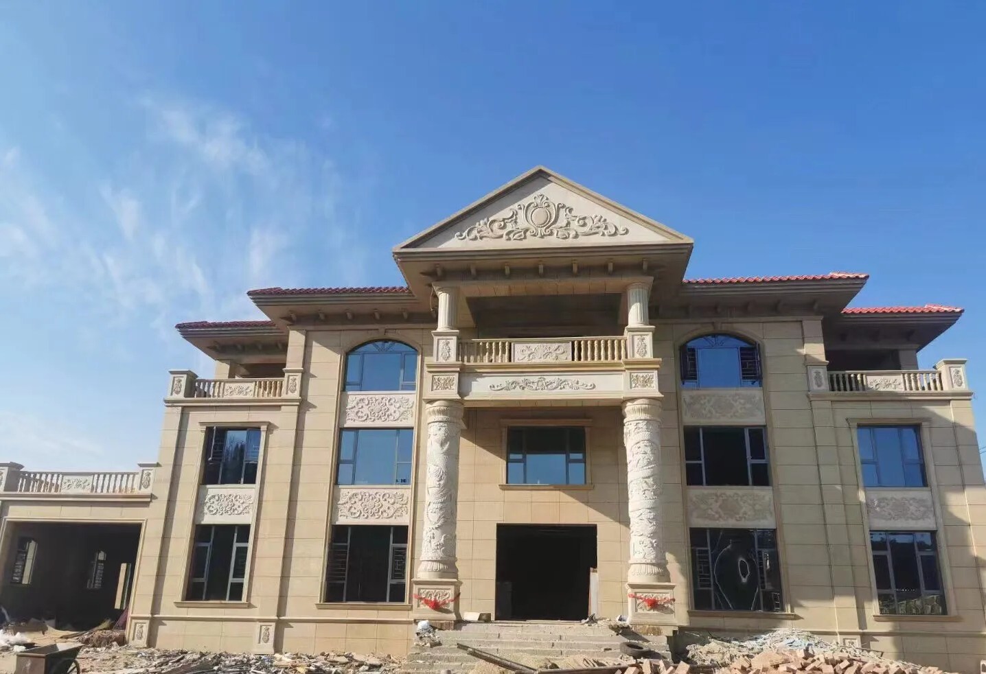 石家庄 黄金麻花岗岩别墅外墙干挂