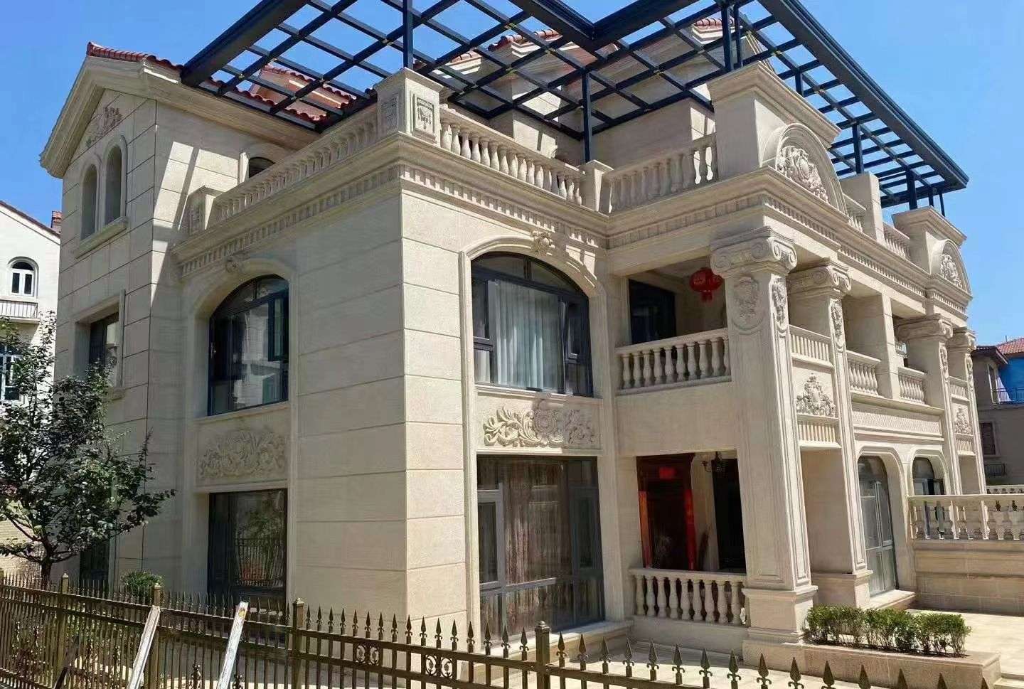 石家庄 黄金麻花岗岩荔枝面别墅外墙干挂