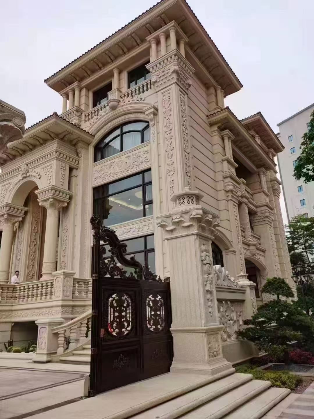 石家庄 黄金麻花岗岩别墅外墙干挂效果展示